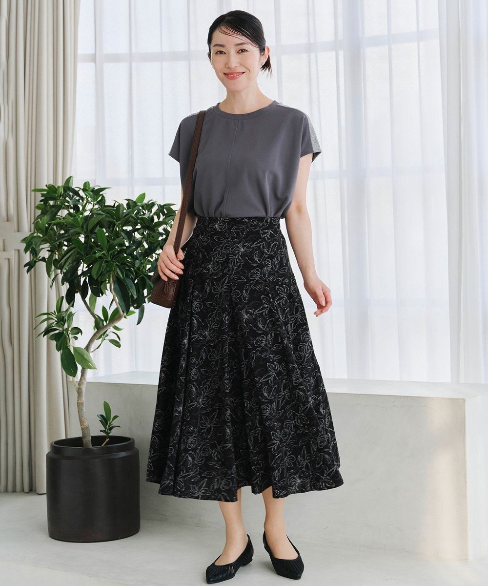 Tiaclasse 【洗える】フラワープリントスカート 