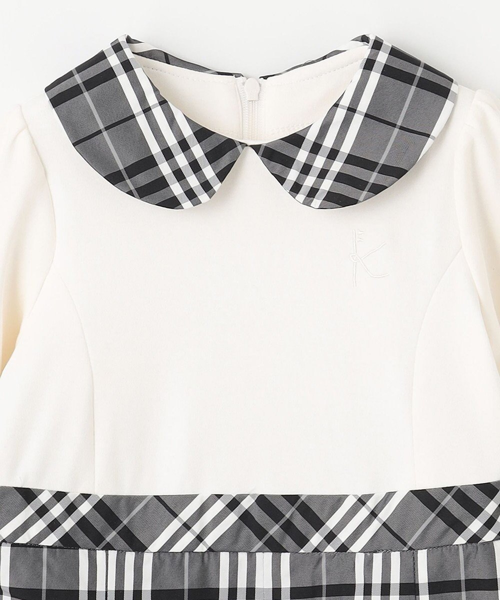 組曲 KIDS 【100㎝】チェックタフタドッキング ワンピース 