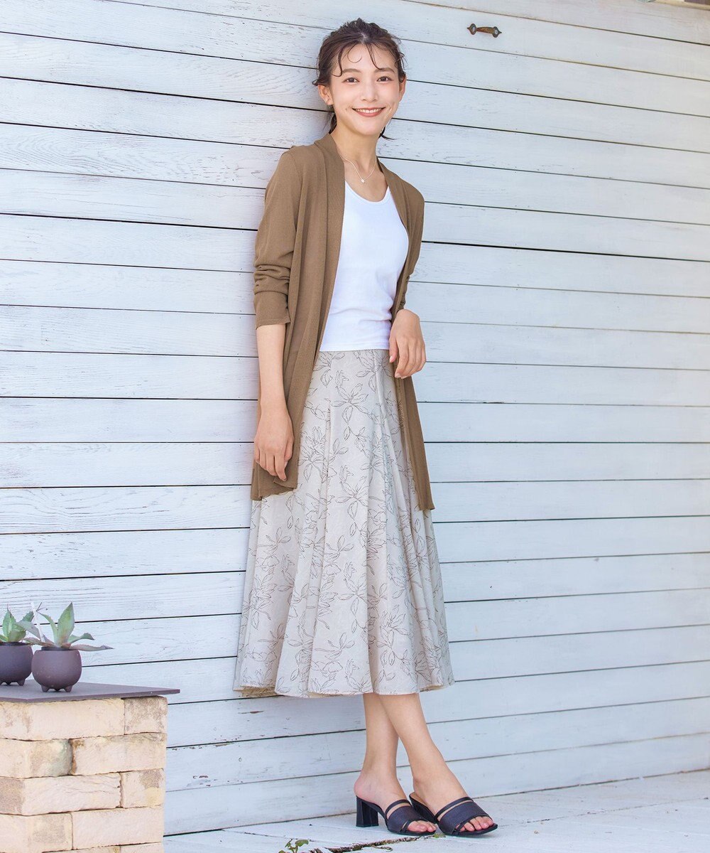 Tiaclasse 【洗える】フラワープリントスカート 