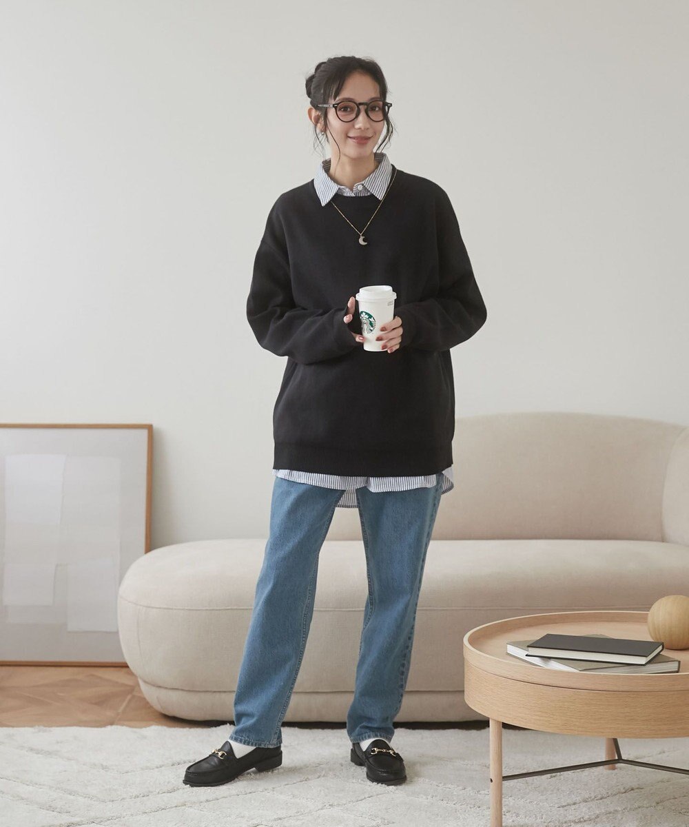 WEGO 【ユニセックス着用ITEM/MLサイズ展開】ミラノリブクルーネックプルオーバー 