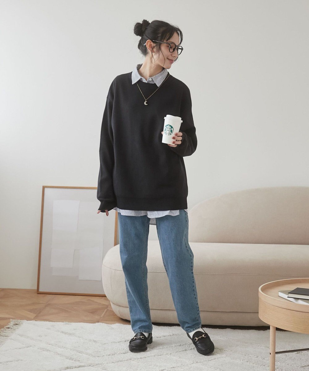 WEGO 【ユニセックス着用ITEM/MLサイズ展開】ミラノリブクルーネックプルオーバー 