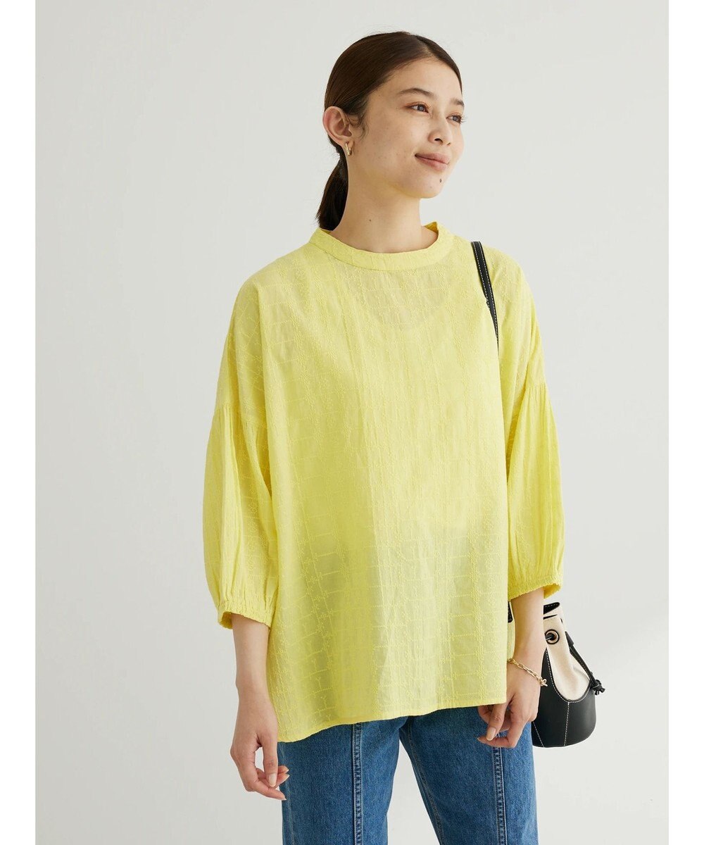 Green Parks Ｉ　ＳＥＴ２点　刺繍７分袖ブラウス＋タンクトップ 