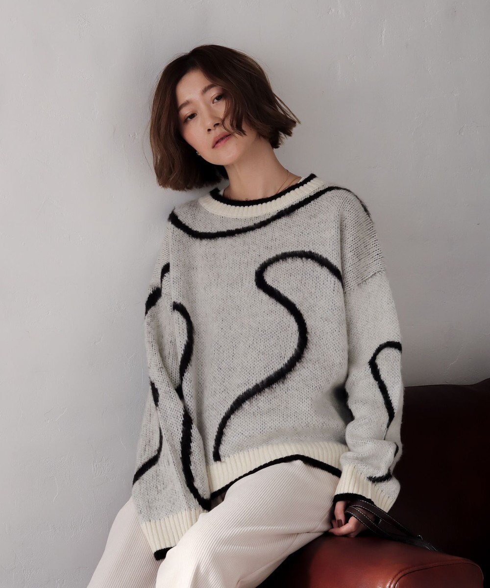 WEGO 【25年秋冬新作】ニュアンスライン配色プルオーバー 