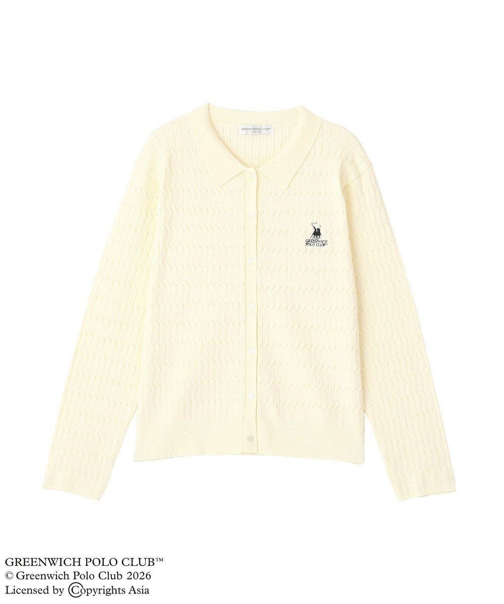 Green Parks GREENWICH POLO CLUB(TM)ケーブル襟付ニットカーディガン 
