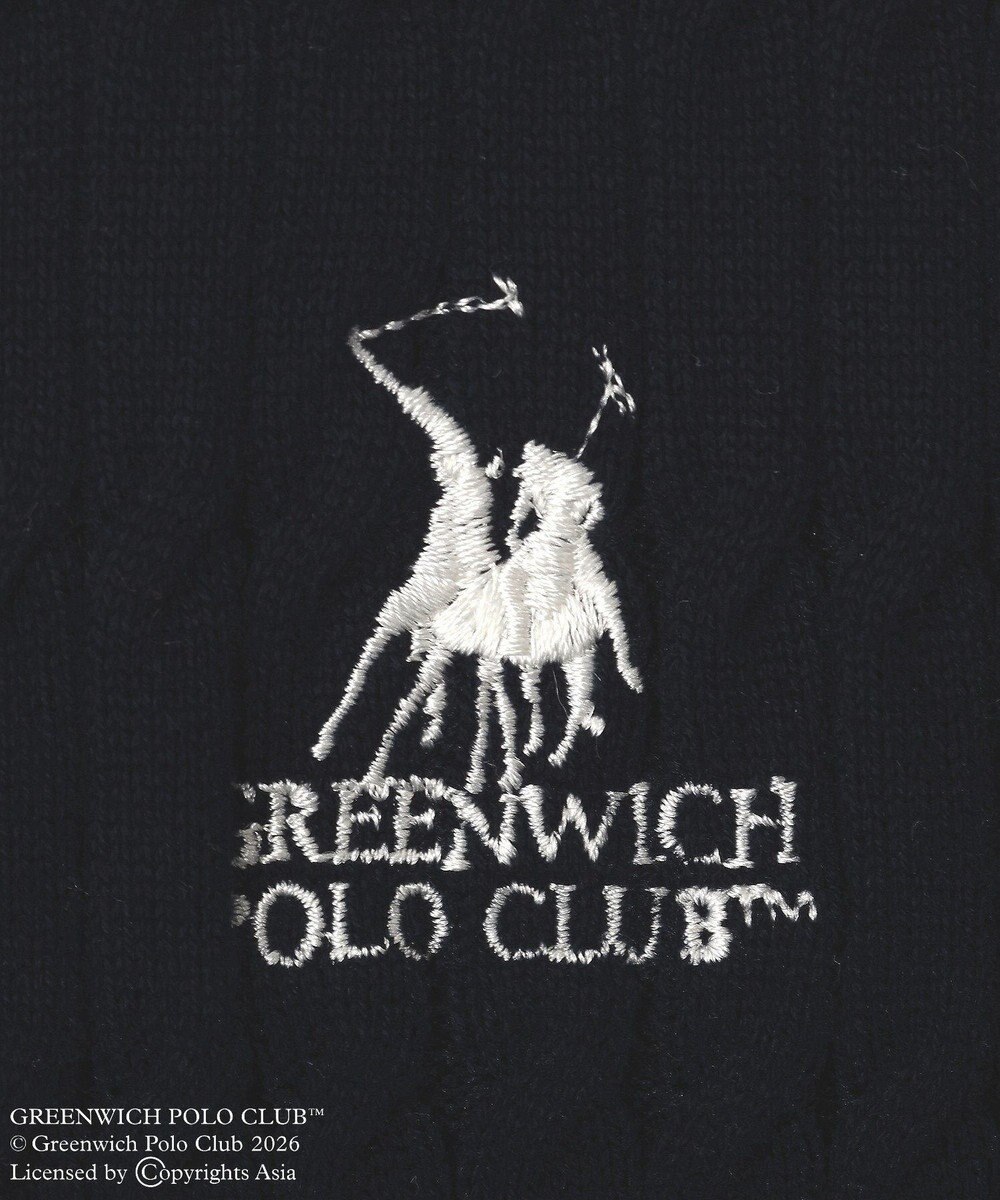 Green Parks GREENWICH POLO CLUB(TM)ケーブル襟付ニットカーディガン 