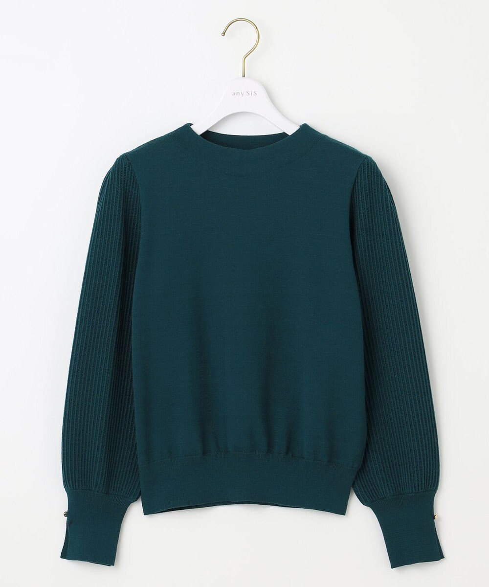 ANY SIS 【CICA加工・選べる9色展開】スリットポイントボトルネック ニット 