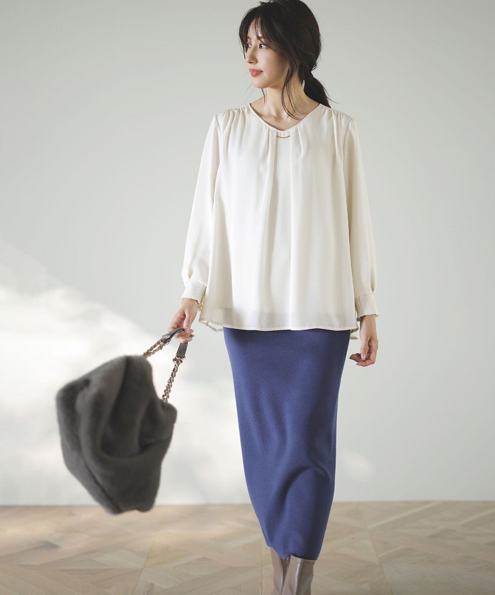 ANY SIS 【WEB限定】エニポカシリーズVネック ブラウス 