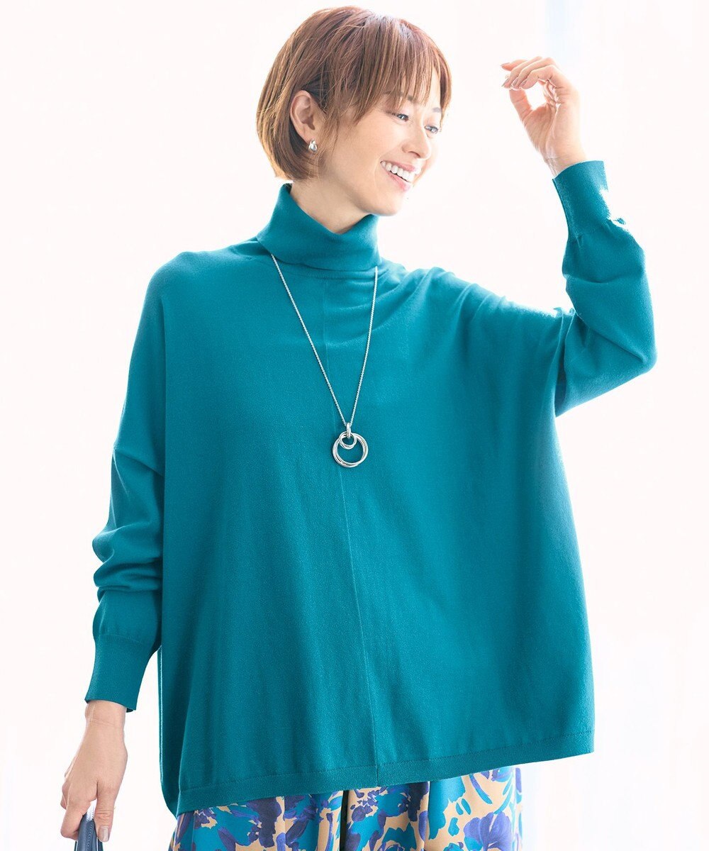 自由区 L ウォームレーヨンストレッチハイネック ニット 