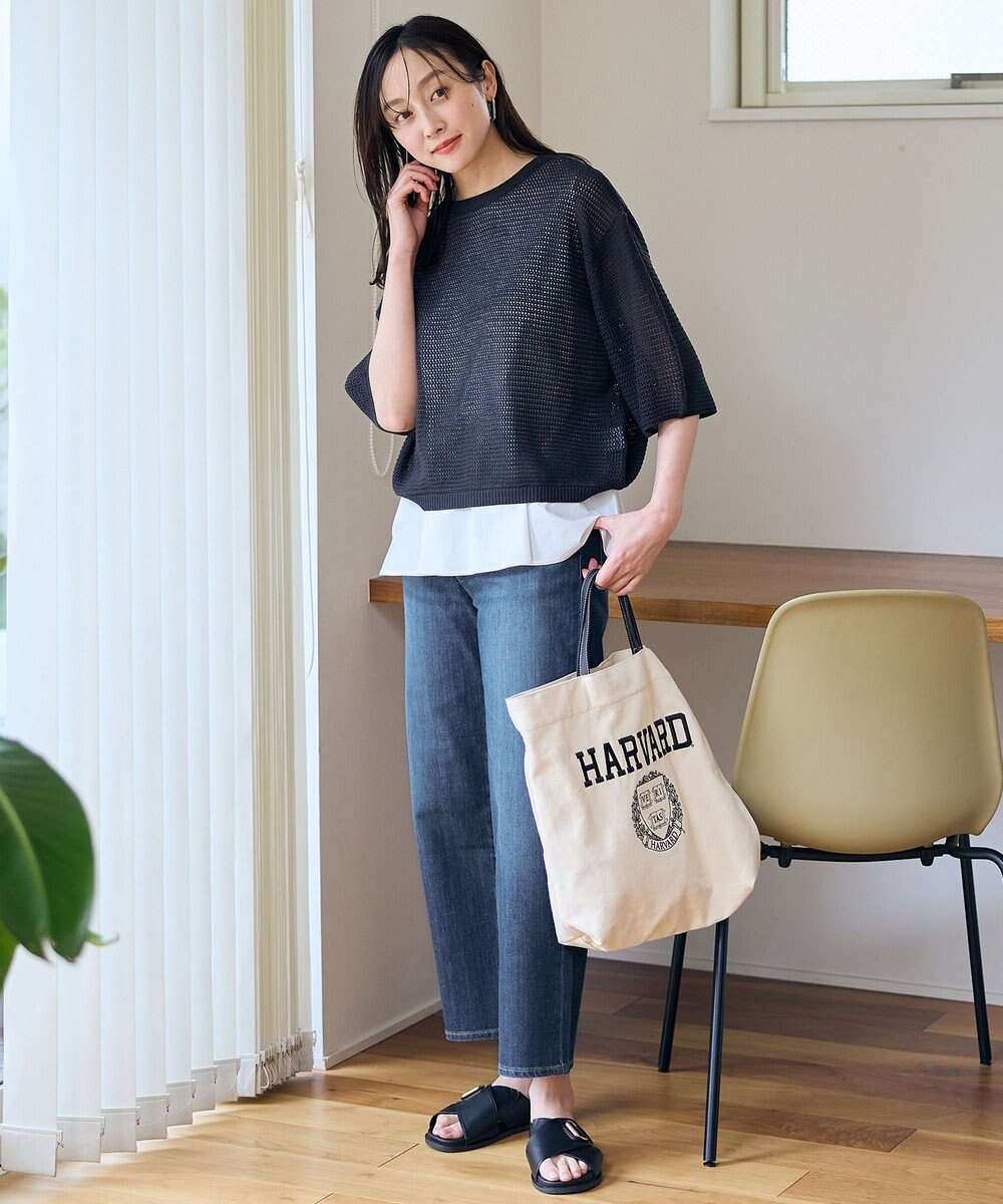 ANY 【洗濯機可/アンチピリング】アイレットメッシュニット 