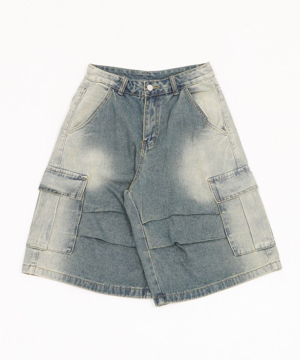 WEGO フラップポケットニータックカーゴハーフパンツ 