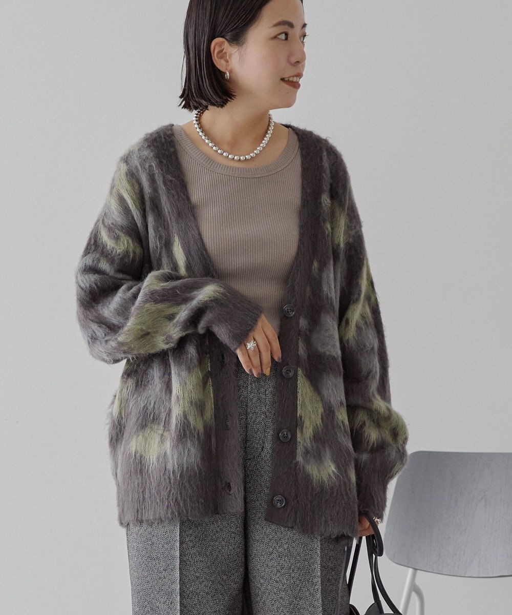 AMERICAN HOLIC ニュアンス柄ニットカーディガン 