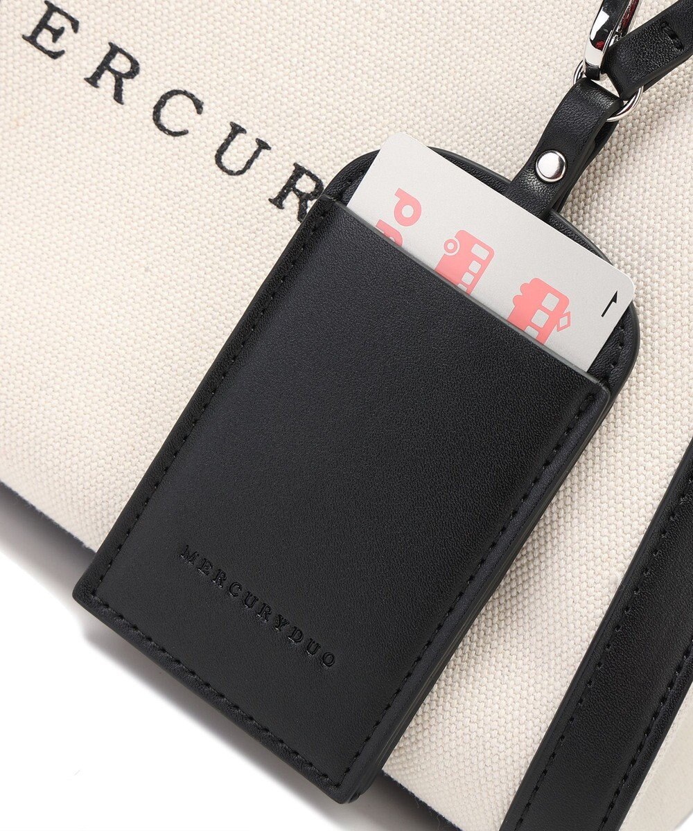 style code 【MERCURYDUO/マーキュリーデュオ】カードケース付 軽量キャンバスロゴ 2WAYトートバッグ 