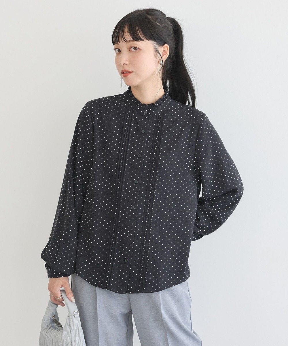 earth music&ecology フリルピンタックブラウス 