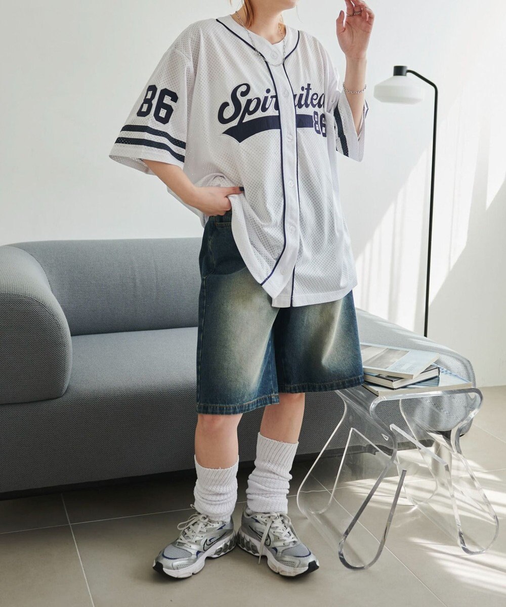 WEGO ベースボールメッシュビッグシャツ 