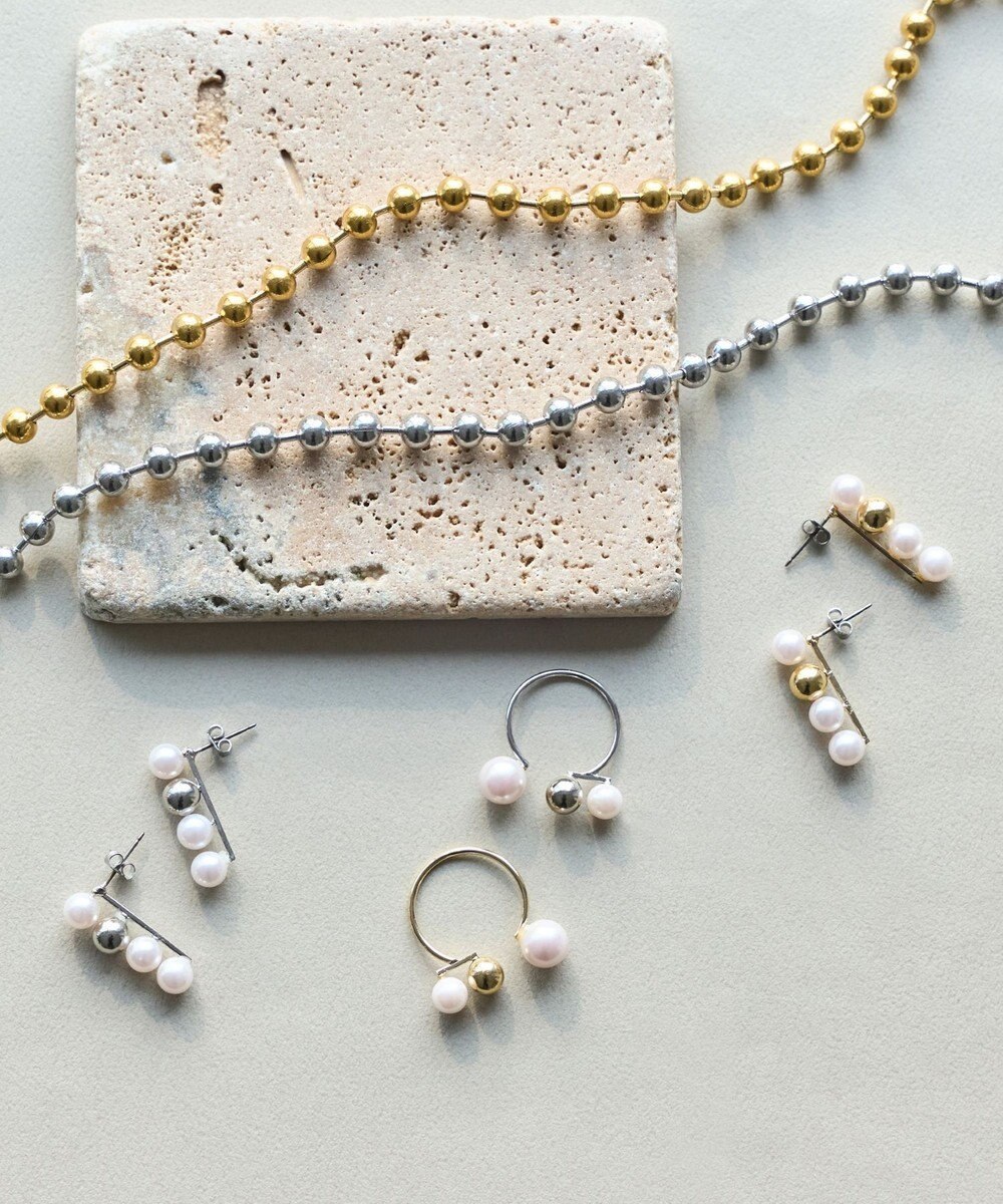 Phoebe 【金属アレルギー対応】ミックスドットリング　ゴールド/ニッケルフリー/パール 