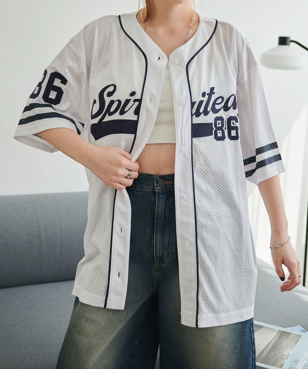 WEGO ベースボールメッシュビッグシャツ 