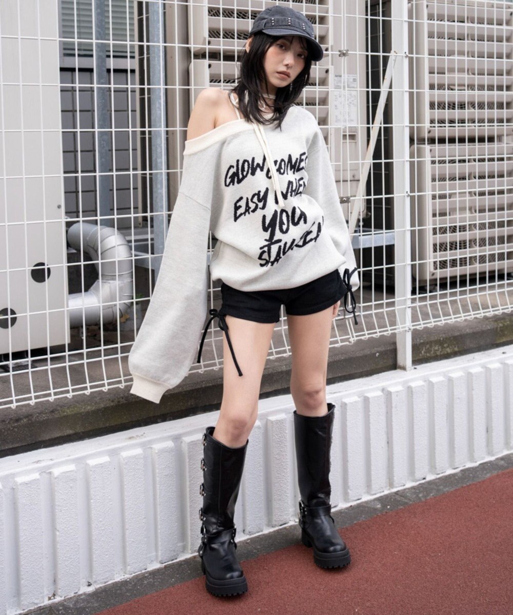 WEGO 2WAYショルダーリボンニット 