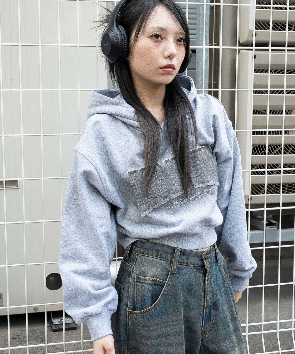 WEGO グラフィックショートパーカー 