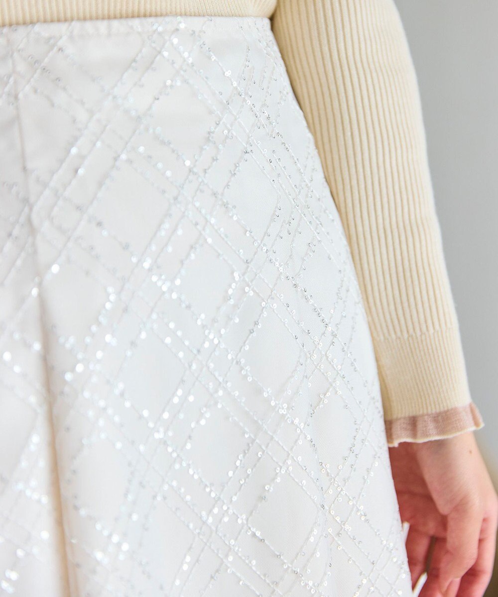 Feroux きらめきチェックフレア スカート 