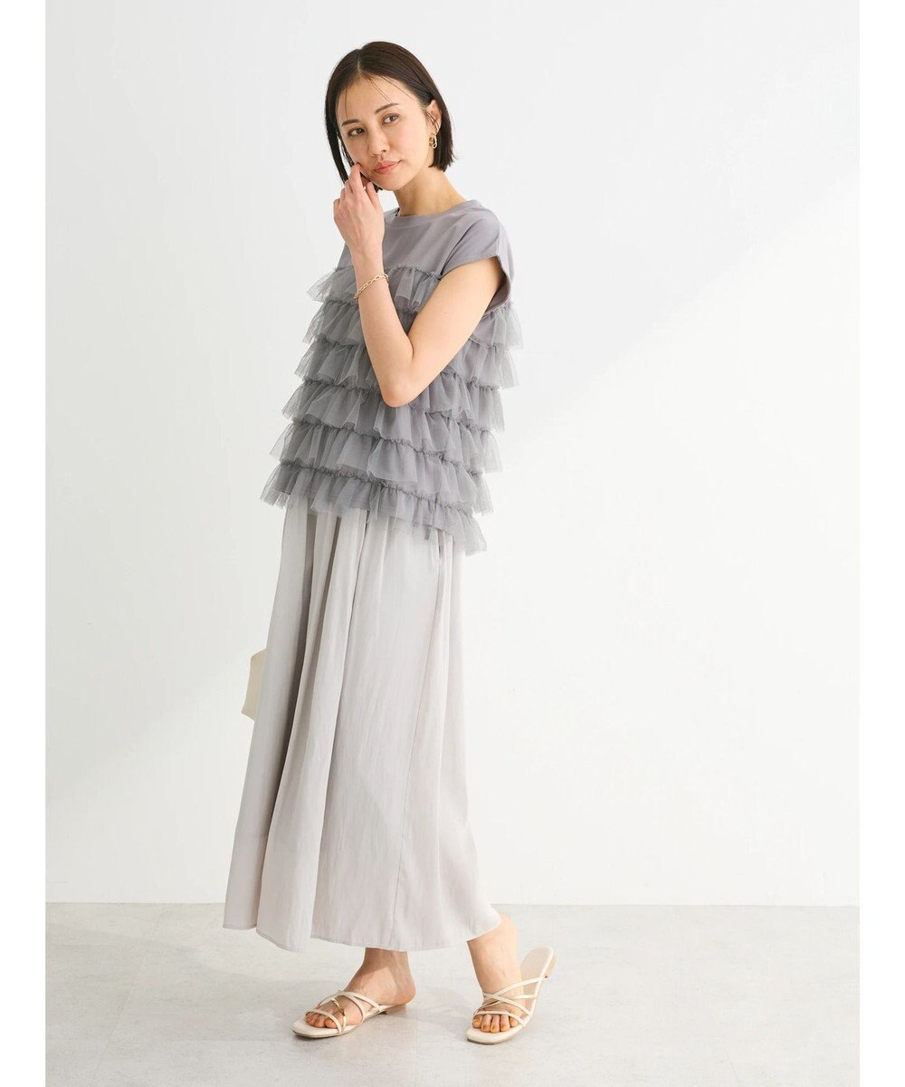 Green Parks フレンチスリーブチュールティアードプルオーバー 