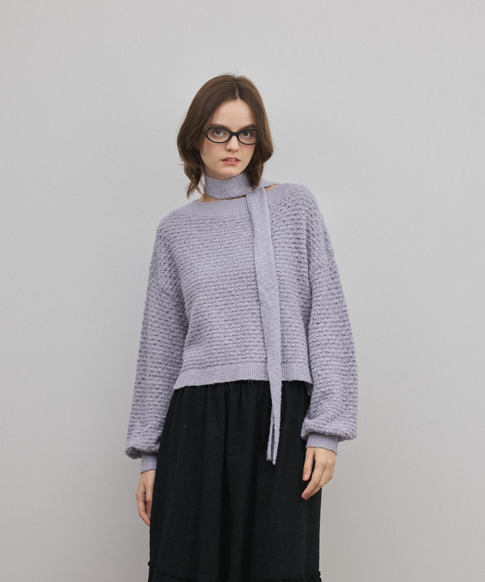 GRACE CONTINENTAL メッシュオーバーニットトップ 