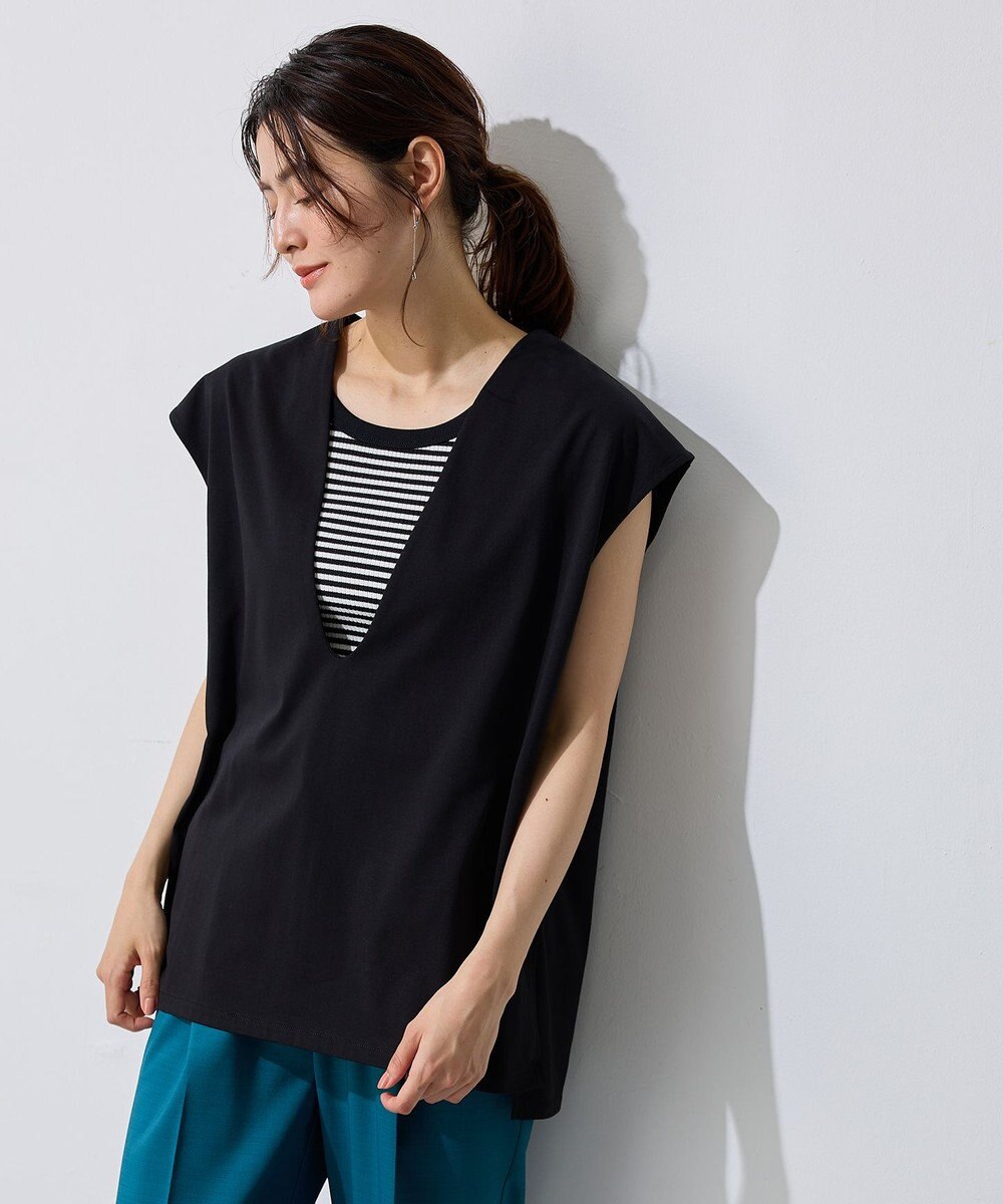 ANY L 【洗濯機可/接触冷感/UVカット】Ｖネックチュニック 