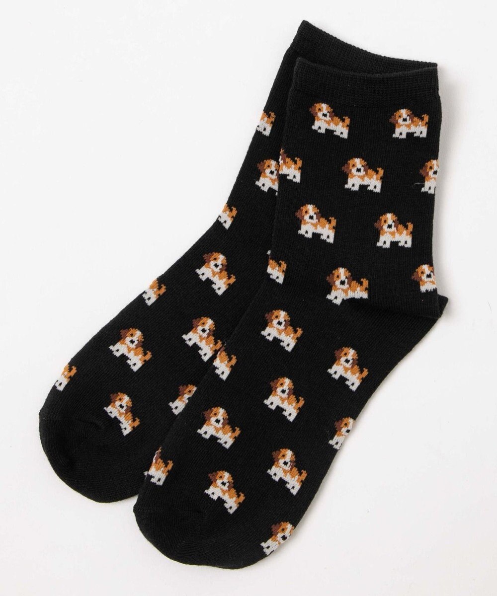 WEGO 総柄イヌクルーソックス 