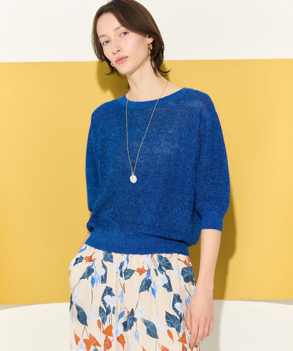 23区 S 【先行予約】ピュアリネン パフスリーブ ニット 