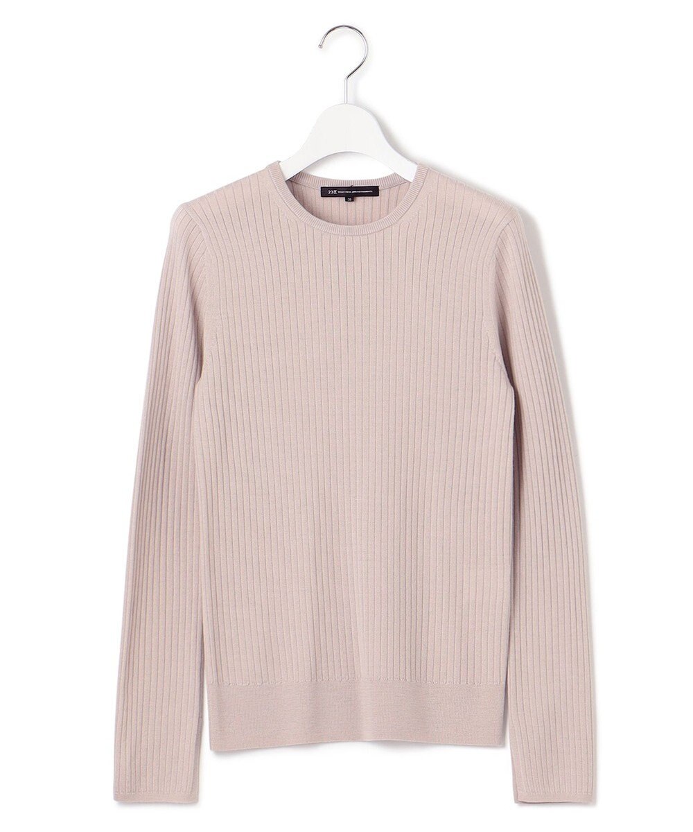 23区 【洗える】ウーステッドウール リブ ニット 