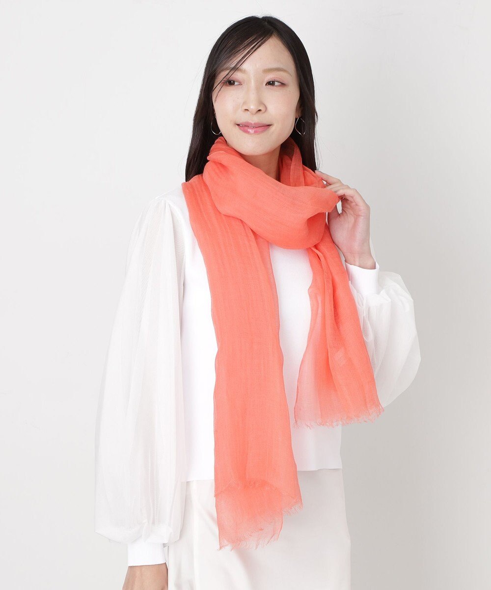 MOONBAT FURLA (フルラ) 無地ストール 麻 カシミヤ  180cm×85cm  手洗い可能 