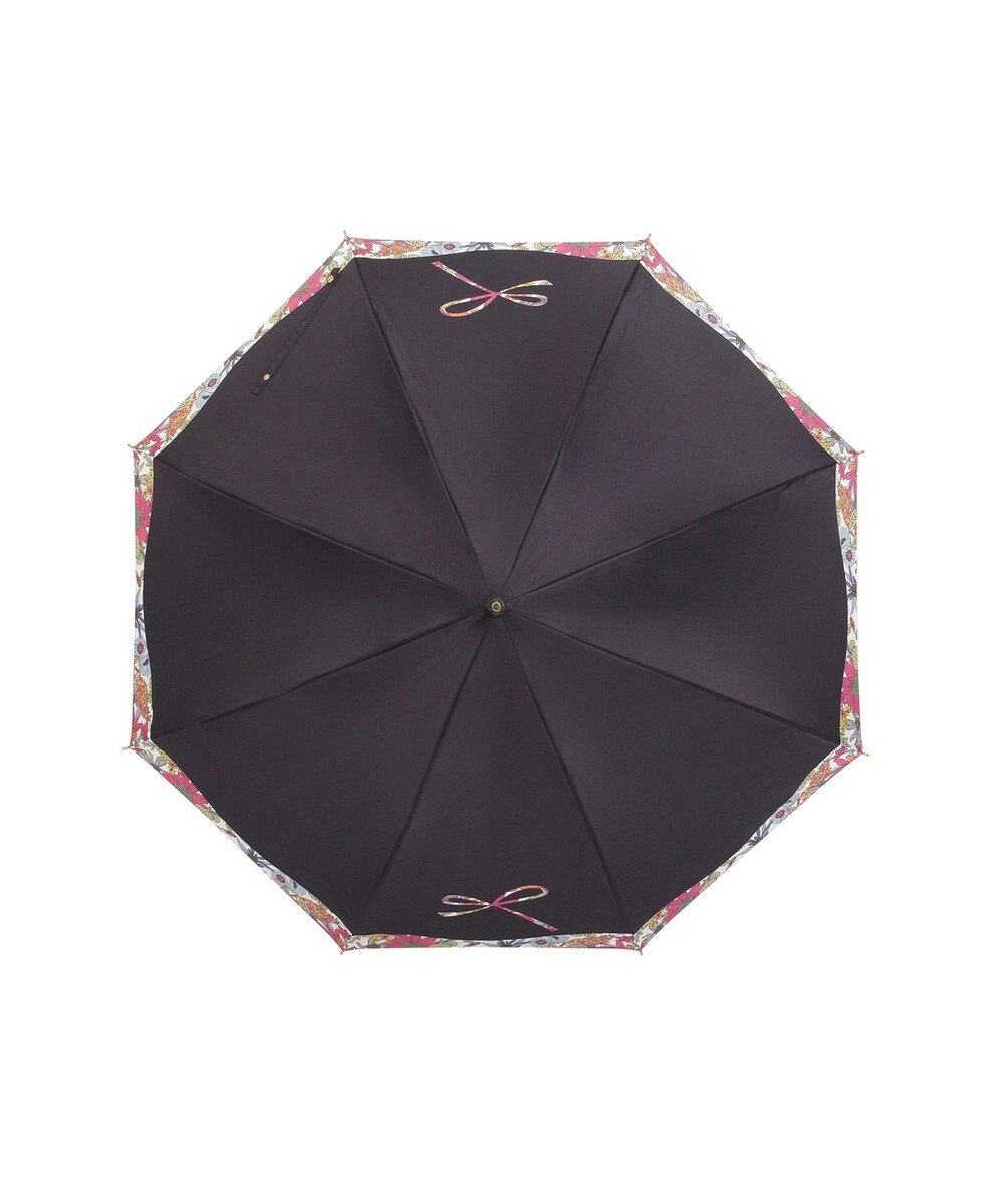 MOONBAT 【耐風傘/ジャンプ傘】ランバン オン ブルー (LANVIN en Bleu) リボン 花柄 長傘 サテンプリント 