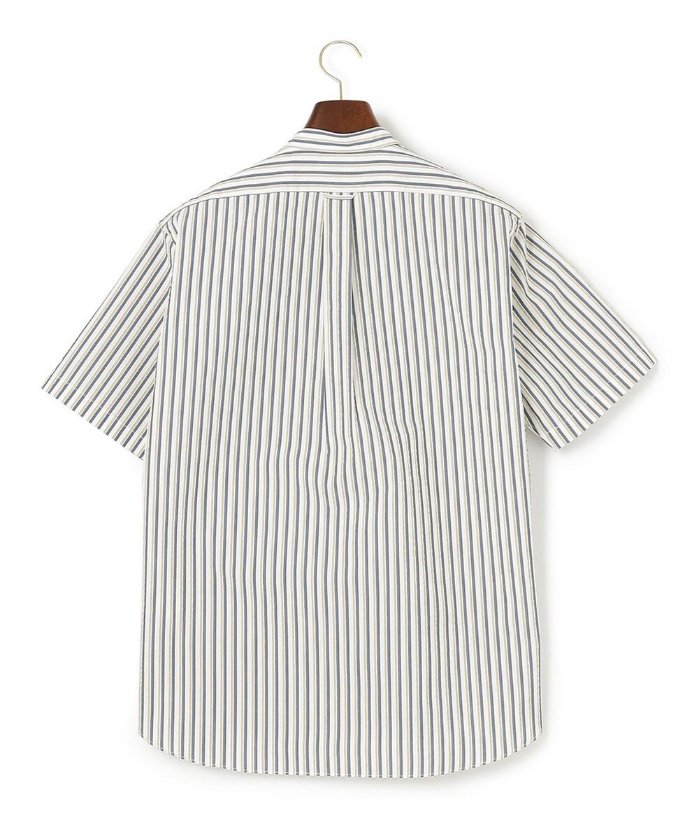 J.PRESS MEN 【クールマックス】サッカーマルチストライプ バンドカラーシャツ 