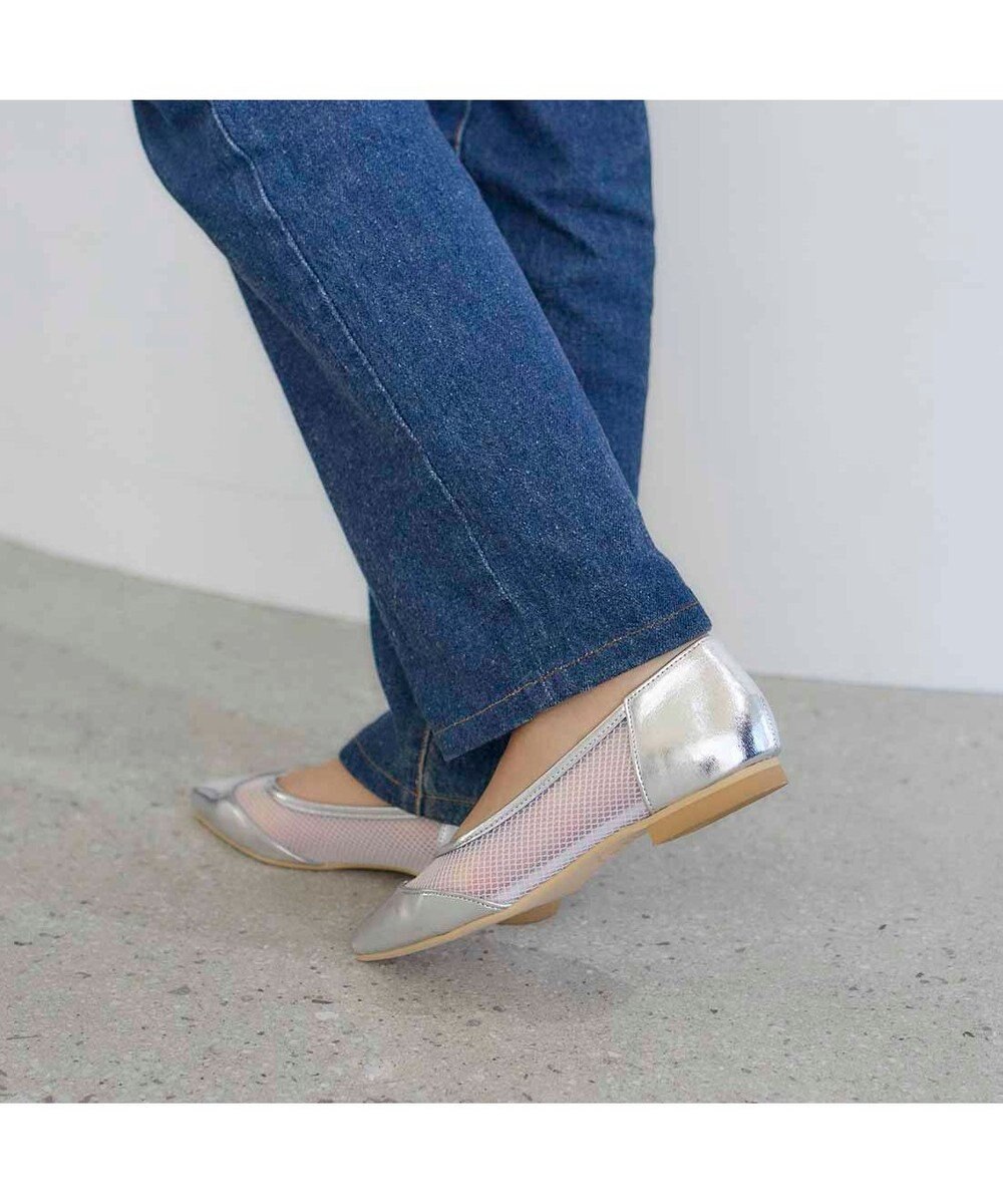 MODE ET JACOMO <carino>【レイン対応】メッシュポインテッドトゥパンプス 