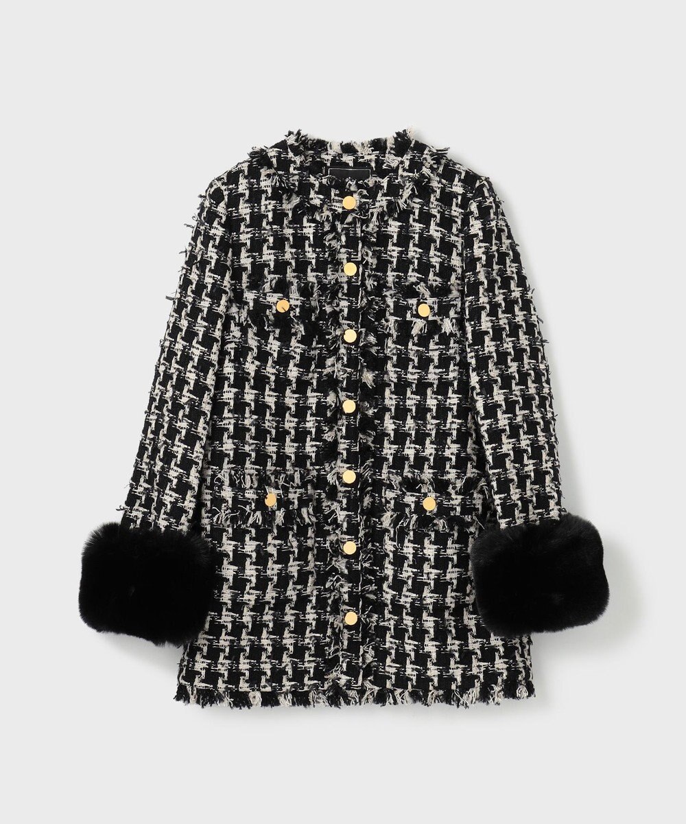 GRACE CONTINENTAL ツイードファーコート 