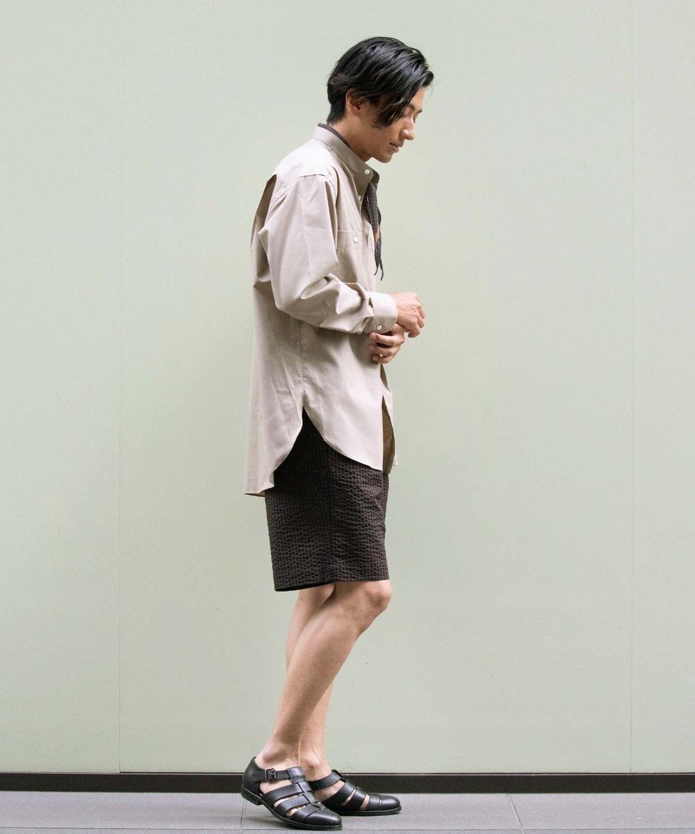 KASHIYAMA GIZA 100/2 バンドカラーシャツ 