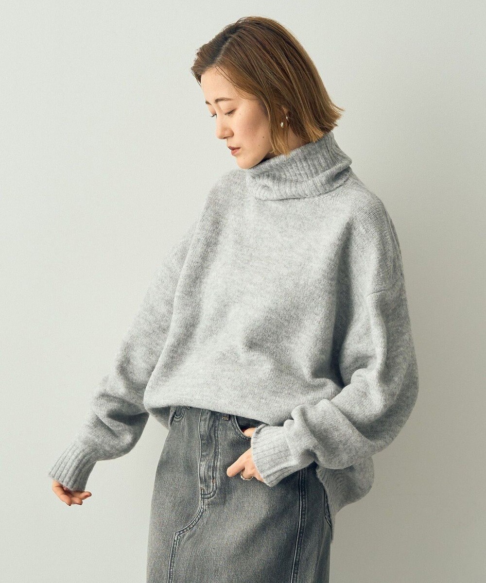 YECCA VECCA オフタートルネックソフトニット Gray Mixture