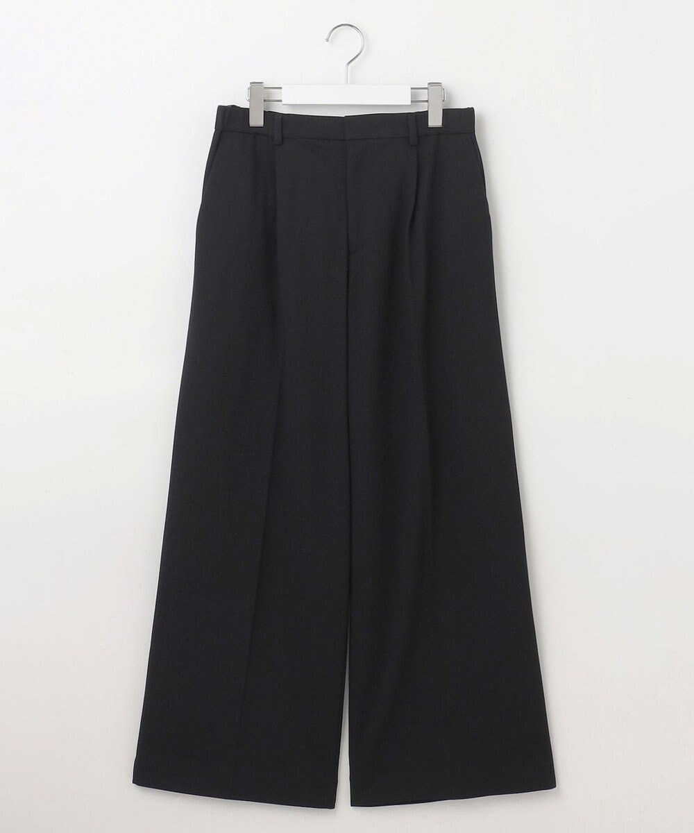 自由区 【洗える】ライトフィールジャージータックワイド パンツ 