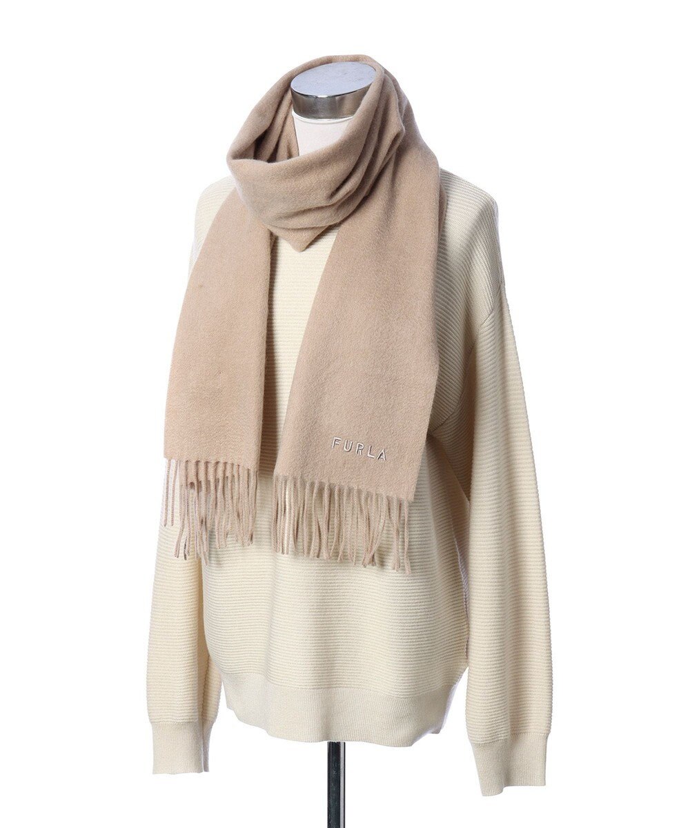 MOONBAT FURLA カシミヤ100%無地マフラー/幅30cm 