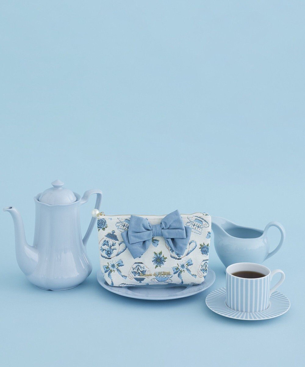 Maison de FLEUR ティーカップ柄ゴブランポーチ 