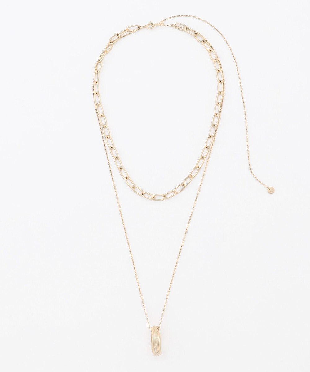 自由区 ダブルチェーンリング ネックレス 