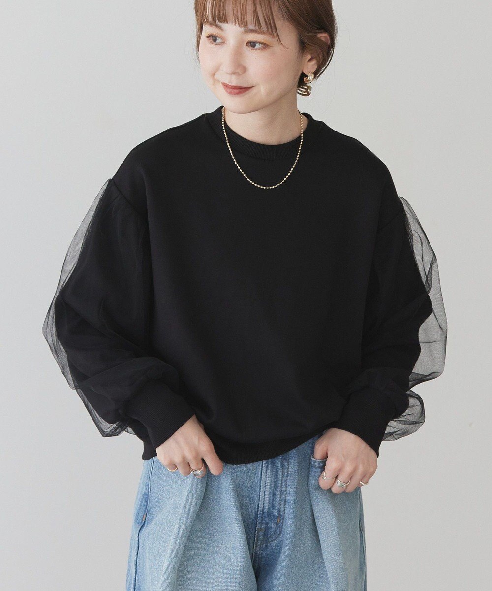 AMERICAN HOLIC 袖チュール重ねプルオーバー 