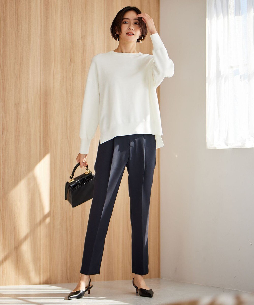 自由区 【セットアップ対応・洗える】トリアセダブルクロステーパード パンツ 