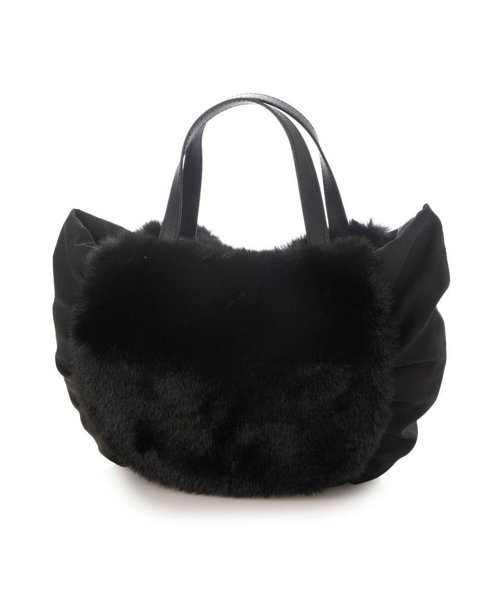 UNBILLION カシュカシュ cachecache / ポンポン付きエコファーラウンド型トートバッグ 