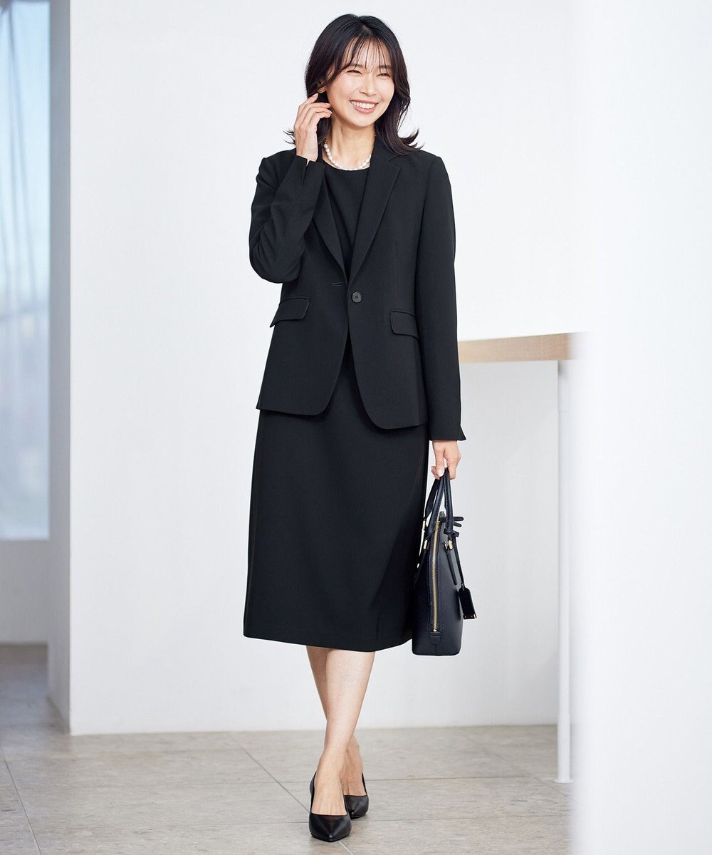 23区 【セットアップ対応/洗える】トリアセダブルジョーゼット テーラード ジャケット 