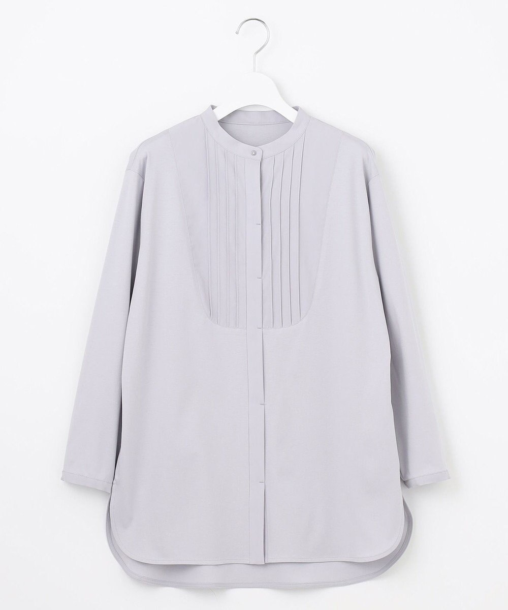 J.PRESS LADIES L シャツジャージー バンドカラー カットソー 