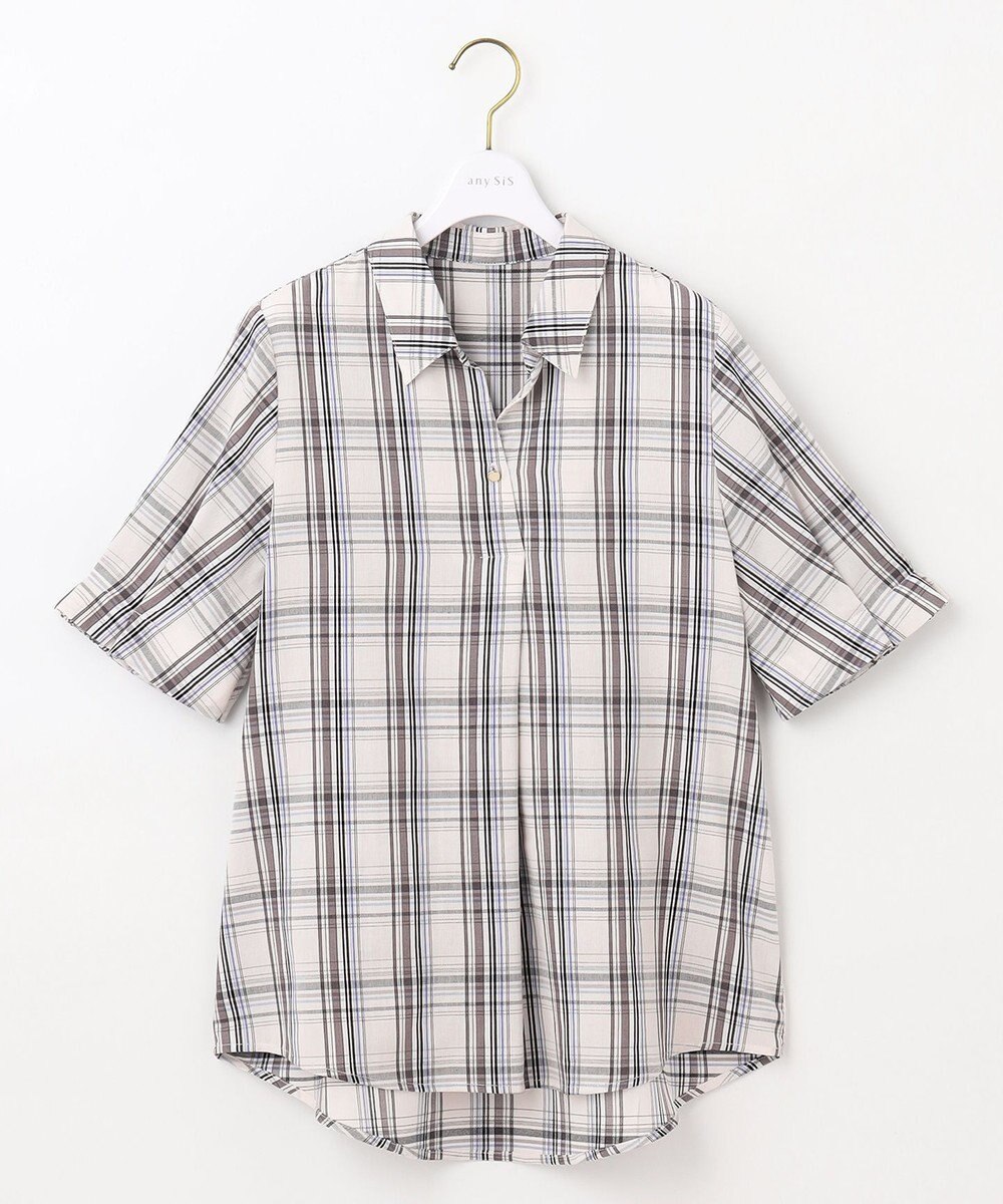 ANY SIS 【洗える】ピケチェック ブラウス 