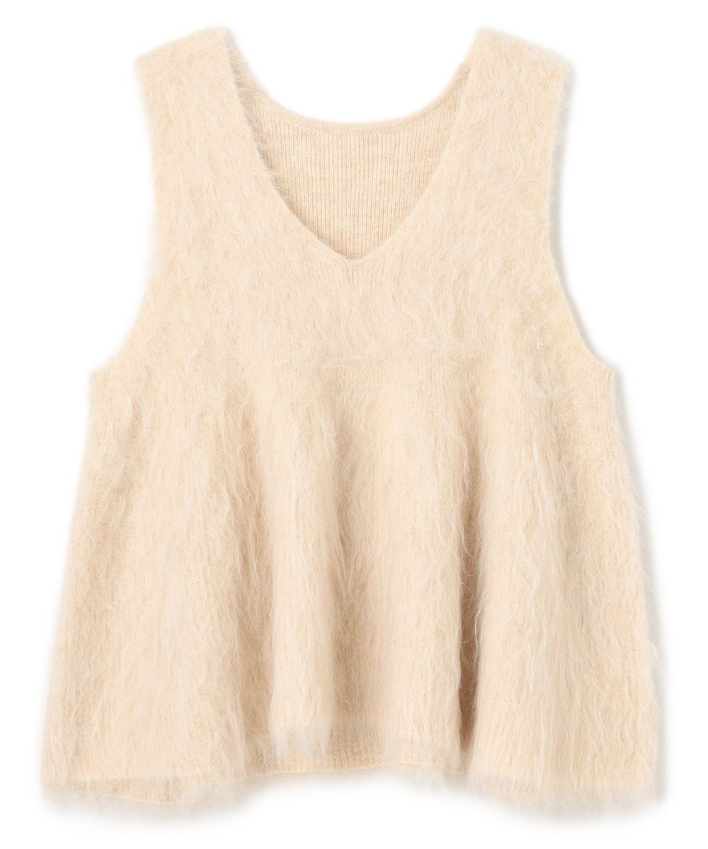 UNFILO 【野呂佳代さん着用】アルパカシャギー ペプラムジレ 