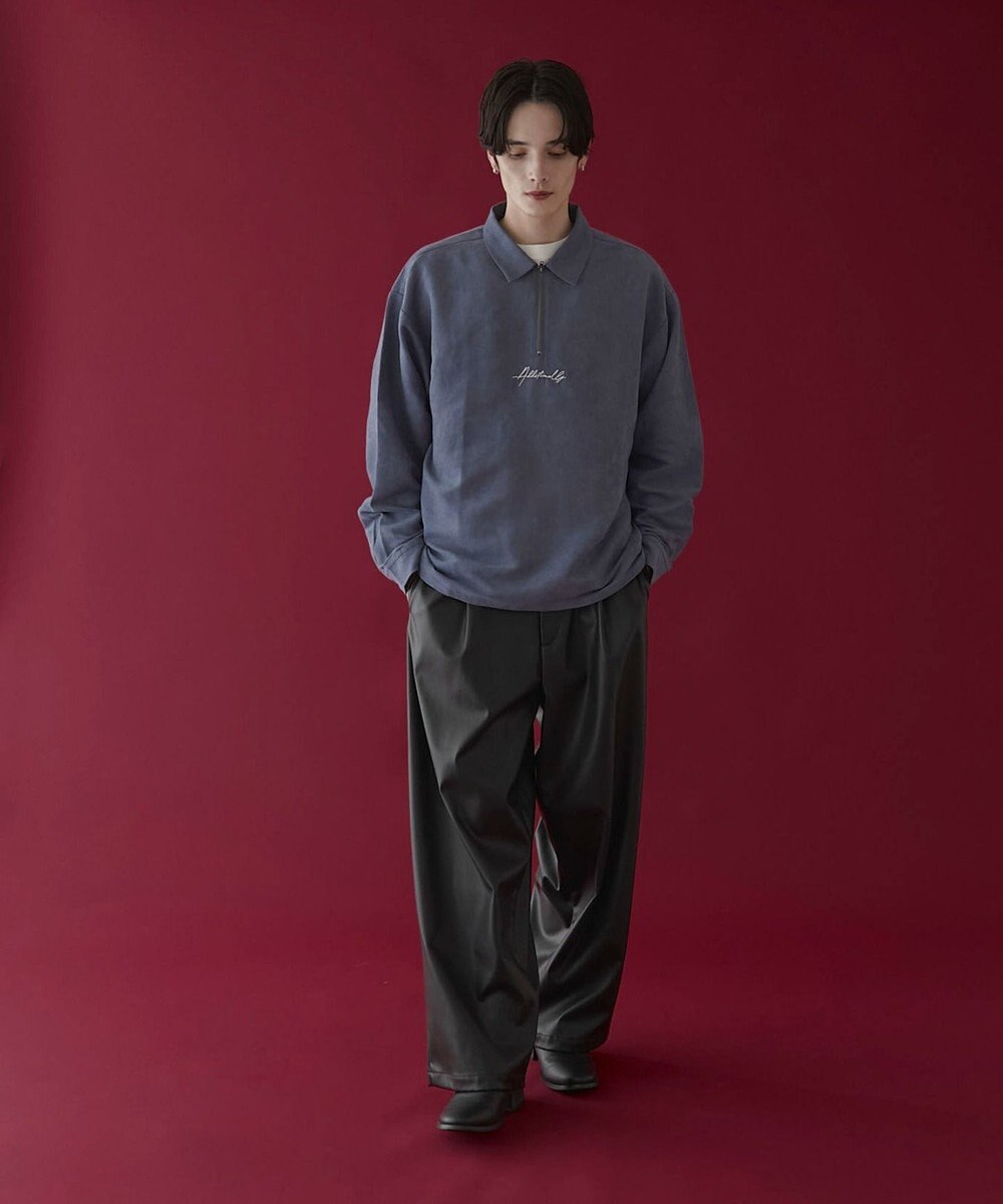 WEGO フェイクスウェードハーフZIPシャツ（LS） 