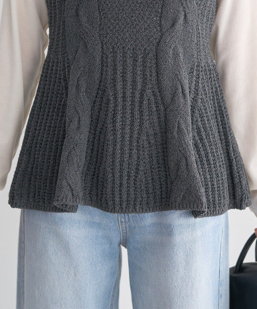 earth music&ecology フレアニットベスト 