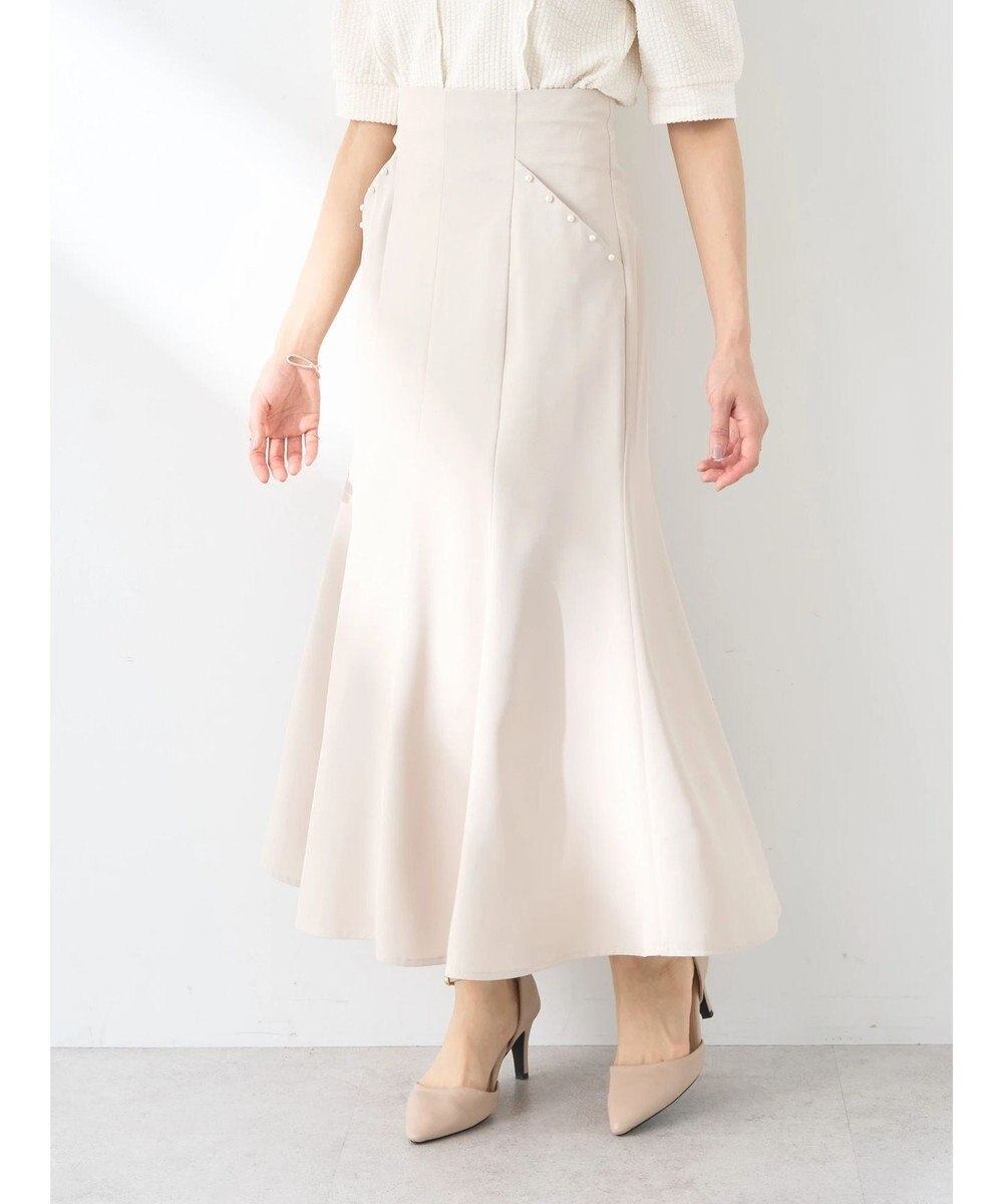 earth music&ecology パール付きマーメイドスカート 